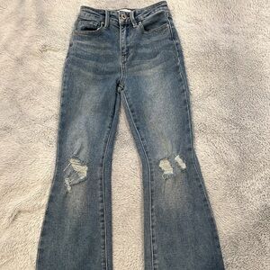 YMI Blue Distressed Flare Jeans